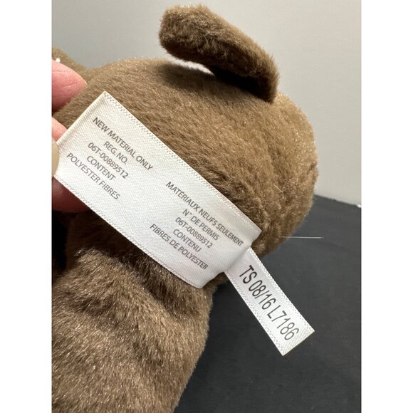 Brown Plush Dog Stuffed Animal Toy With Red Bow By Animal Adventure - Picture 6 of 7